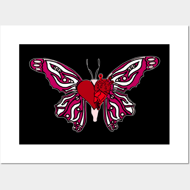 Butterfly pink & white Wall Art by Orchid's Art